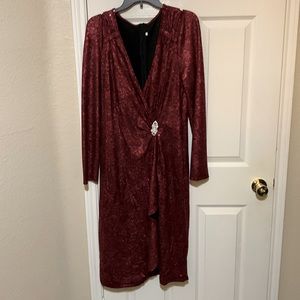 Burgundy Sequence cocktail dress